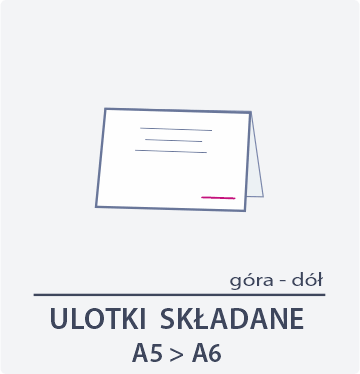ikona ulotki składane A5 do A6 góra dół - Drukarnia DGprint.pl