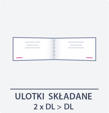 ikona ulotka składana 2xDL do DL lewa prawa - Drukarnia DGprint.pl