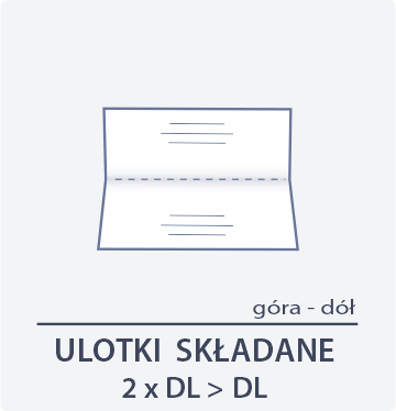 ikona ulotka składana 2xDL do DL góra dół - Drukarnia DGprint.pl