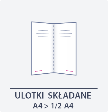 ikona ulotka składana A4 do 1/2 A4 - Drukarnia DGprint.pl