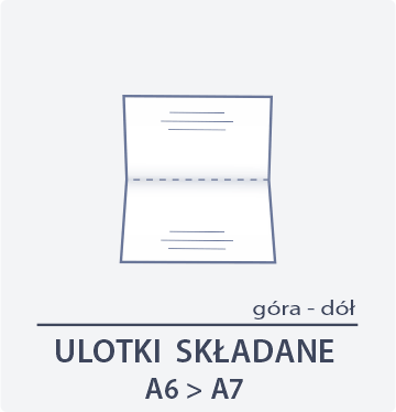 ikona ulotka składana A6 do A7 góra dół - Drukarnia DGprint.pl