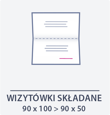 ikona wizytówka składana 90x100 góra dół - Drukarnia DGprint.pl