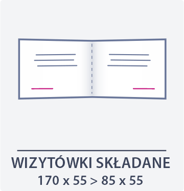 ikona wizytówka składana 170x55 lewo prawo - Drukarnia DGprint.pl