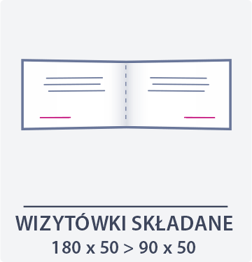 ikona wizytówka składana 180x50 lewo prawo - Drukarnia DGprint.pl