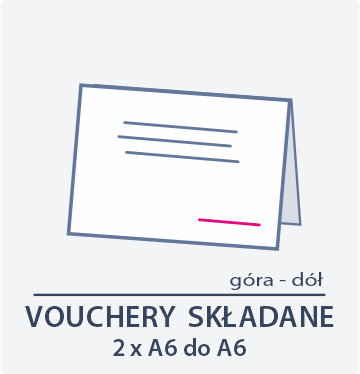 ikona vouchery składane 2xA6 do A6 góra dół - Drukarnia DGprint.pl